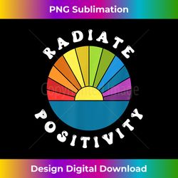 Radiate Positivity Rainbow Sun LGBTQ Pride Manifest Cool - Sleek Sublimation PNG Download - Tailor-Made for Sublimation Craftsmanship