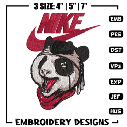 Panda cartoon Nike Embroidery design, Panda cartoon Embroidery, Nike design, Embroidery file, Instant download.