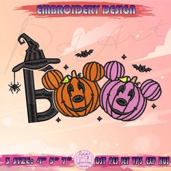 Pumpkin Boo Embroidery Design, Boo Pumpkin Embroidery, Halloween Embroidery File, Machine Embroidery Designs