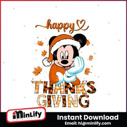Funny Mickey Happy Thanksgiving SVG For Cricut Files