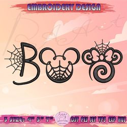 Mickey Boo Spider Web Embroidery Design, Mickey Embroidery, Disney Halloween Embroidery, Machine Embroidery Designs