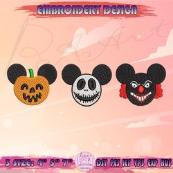 Horror Mickey Embroidery Design, Horror Characters Embroidery, Mickey Halloween Embroidery, Machine Embroidery Designs