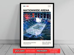 Nationwide Arena Columbus Blue Jackets Poster NHL Art NHL Arena Poster Oil Painting Modern Art Travel Art