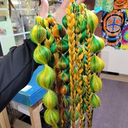 Green, Yellow, and Orange (festival braids/ rave braids)