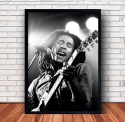 Bob Marley Music Poster Canvas Wall Art Family Decor, Home Decor,Frame Option-1