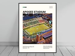Apogee Stadium Print  North Texas Mean Green Poster  NCAA Stadium Poster   Oil Painting  Modern Art   Travel Art Print