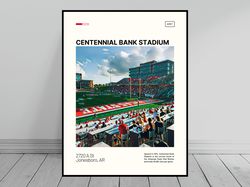 Centennial Bank Stadium Print  Arkansas State Red Wolves Poster  NCAA Stadium Poster   Oil Painting  Modern Art