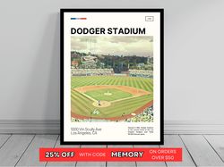 Dodger Stadium Print  Los Angeles Dodgers Poster  Ballpark Art  MLB Stadium Poster   Oil Painting  Modern Art   Travel