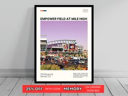 Empower Field at Mile High Stadium Print  Denver Broncos Poster  NFL Art  NFL Stadium Poster   Oil Painting  Modern Art