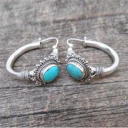 Vintage Boho Natural Stone Earrings for Women Party Retro Hoop Dangler Earrings 2023 Trend New Ear Jewelry Accessories