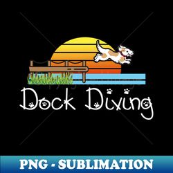 Dog Dock Diving - Vintage Sublimation PNG Download - Enhance Your Apparel with Stunning Detail