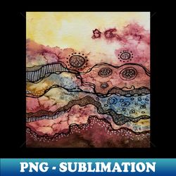 abstract landscape watercolor earth tones - trendy sublimation digital download - spice up your sublimation projects