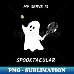 Cute Funny Ghost Tennis Halloween - PNG Transparent Sublimation File - Bold & Eye-catching