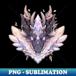 Pastel Goth Crystal Dragon - PNG Transparent Sublimation Design - Enhance Your Apparel with Stunning Detail