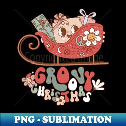 Groovy Christmas Sleigh - Unique Sublimation PNG Download - Transform Your Sublimation Creations