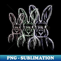 Neon Rabbits - PNG Sublimation Digital Download - Perfect for Personalization