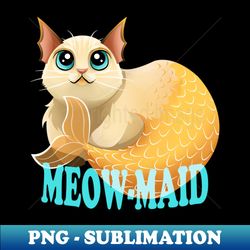 Meow-maid Mermaid Cat - Premium PNG Sublimation File - Fashionable and Fearless