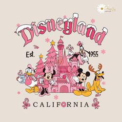 Disneyland Pink Christmas California Est 1955 SVG File