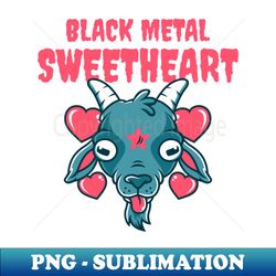Black Metal Sweetheart Cute Goat Head Baphomet - Creative Sublimation PNG Download - Create with Confidence