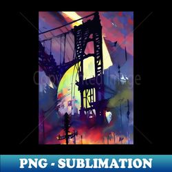 Abstract painting Manhattan bridge - Premium Sublimation Digital Download - Unleash Your Inner Rebellion