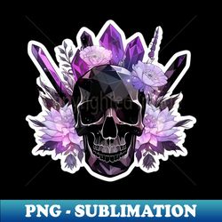 Purple Crystal Skull - Decorative Sublimation PNG File - Stunning Sublimation Graphics