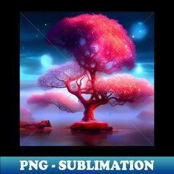 Red Bonsai Art - High-Resolution PNG Sublimation File - Capture Imagination with Every Detail