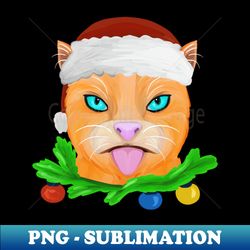 Christmas cat portrait - Modern Sublimation PNG File - Transform Your Sublimation Creations
