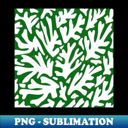 White seaweed on green inspired by Matisse - Signature Sublimation PNG File - Bold & Eye-catching