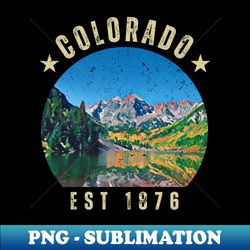 colorado landscape retro vintage - sublimation-ready png file - vibrant and eye-catching typography