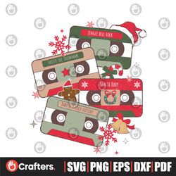 Vintage Christmas Music Cassette Tapes SVG Cricut Files