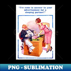 The New Job British seaside resort postcard humor c 1950s - Premium PNG Sublimation File - Unleash Your Inner Rebellion