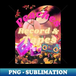 Peaches Records and Tapes Vintage Design - High-Resolution PNG Sublimation File - Transform Your Sublimation Creations