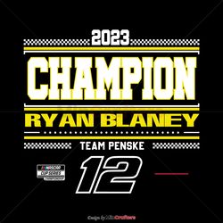2023 Champion Ryan Blaney Team Penske NASCAR SVG File
