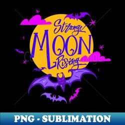 Strange Moon Rising Full Moon With Bats - Exclusive Sublimation Digital File - Perfect for Sublimation Art