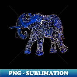 Blue Watercolor Mama Elephant - Decorative Sublimation PNG File - Enhance Your Apparel with Stunning Detail