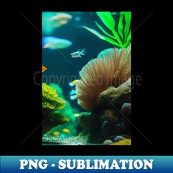 fish aquarium - modern sublimation png file - capture imagination with every detail