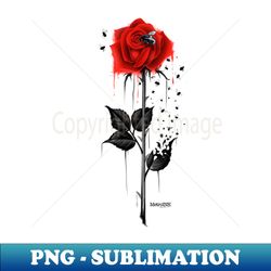 Rose with bees - Aesthetic Sublimation Digital File - Capture Imagination with Every Detail