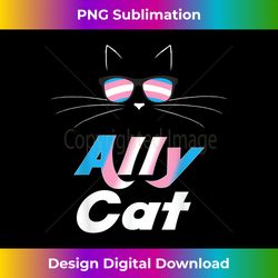 Proud Trans Ally Cat Gay Pride Transgender Flag Kitty - Edgy Sublimation Digital File - Ideal for Imaginative Endeavors