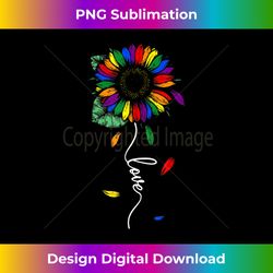 Rainbow Sunflower Love LGBTQ Gay Pride Tee Women Girls - Classic Sublimation PNG File - Infuse Everyday with a Celebratory Spirit