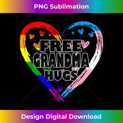 Free Grandma Hugs With Rainbow and Transgender Flag Heart - Deluxe PNG Sublimation Download - Infuse Everyday with a Celebratory Spirit