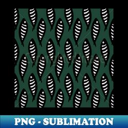 abstract black and white fish pattern pine green - creative sublimation png download - capture imagination with every detail