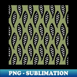 abstract black and white fish pattern sage green - modern sublimation png file - spice up your sublimation projects