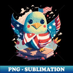 Cute bird with US flag - Retro PNG Sublimation Digital Download - Perfect for Personalization