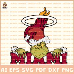 Miami Heat NBA Svg Files, NBA Heat Logo Clipart, Grinch Vector, Svg Files for Cricut Silhouette, Digital
