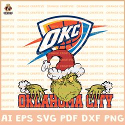 Oklahoma City Thunder NBA Svg Files, NBA Thunder Logo Clipart, Grinch Vector, Svg Files for Cricut Silhouette, Digital