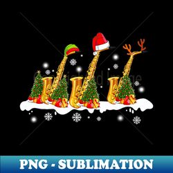 saxophone music lover xmas lights santa saxophone christmas - sublimation-ready png file - enhance your apparel with stunning detail