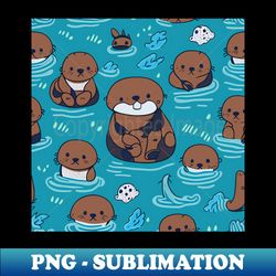 Cute Otter - Retro PNG Sublimation Digital Download - Revolutionize Your Designs