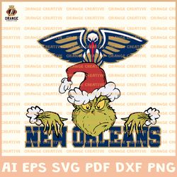 New Orleans Pelicans NBA Svg Files, NBA Pelicans Logo Clipart, Grinch Vector, Svg Files for Cricut Silhouette, Digital