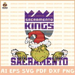 Sacramento Kings NBA Svg Files, NBA Kings Logo Clipart, Grinch Vector, Svg Files for Cricut Silhouette, Digital