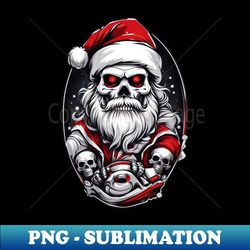 Santa Claus Skull - Vintage Sublimation PNG Download - Bring Your Designs to Life